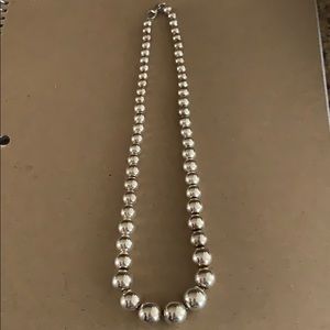 Tiffany sterling silver beaded necklace